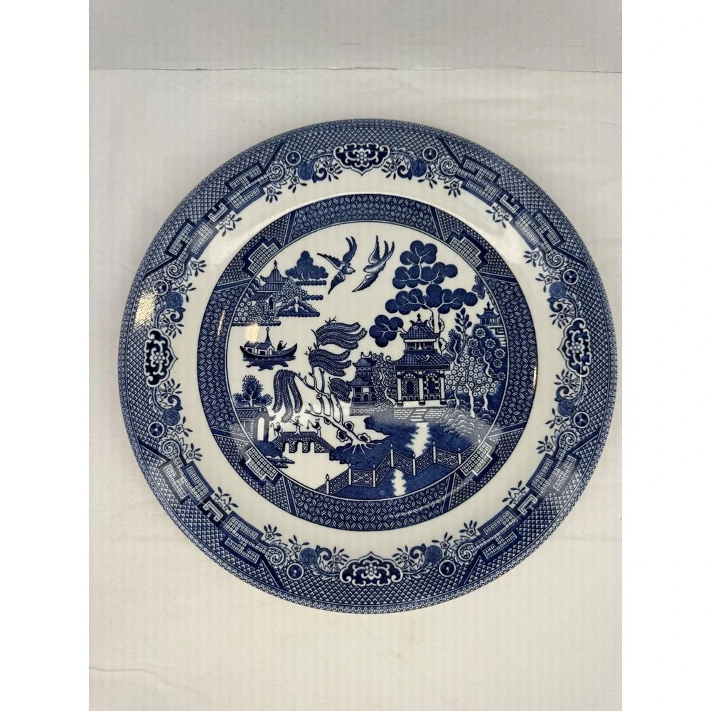 Churchill Blue Willow Round Platter 12.5
